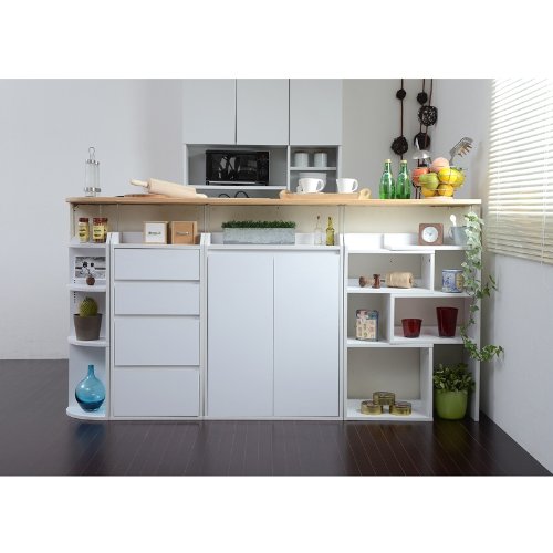 JKプラン 薄型カウンター 下収納 カウンター 有効 活用 カウンター 扉タイプ 幅 60 ホワイト YHK-0205-WH