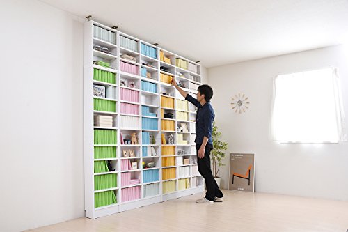 JKプラン MEMORIA 棚板が1cmピッチで可動する 薄型オープン幅41.5 上置きセット ホワイト FRM-0100SET-WH