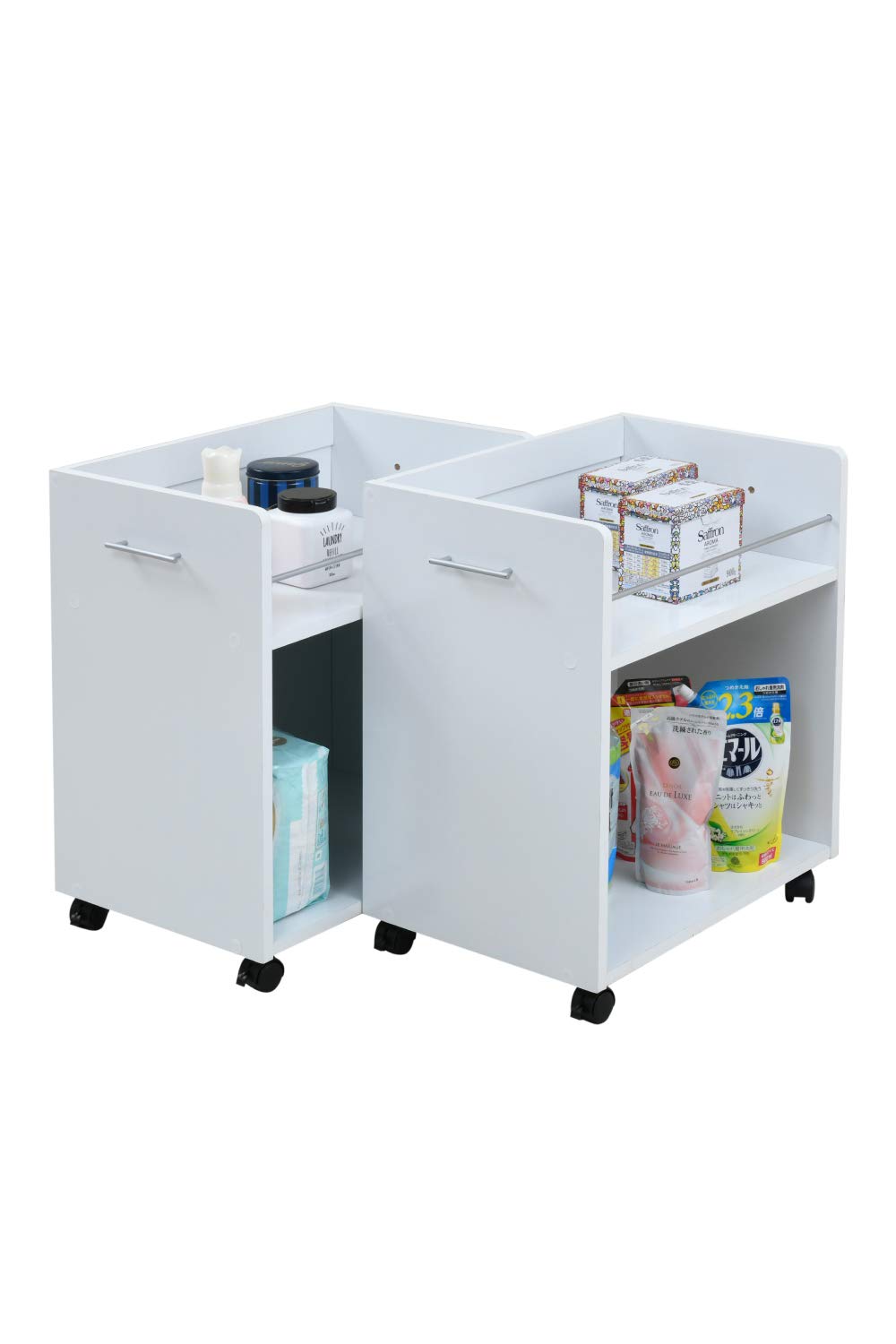 JKプラン クローゼット 収納 ラック 2個セット 幅38 奥行58 キャスター付き ワゴン 整理 収納 SGT-0129-WH ホワイト