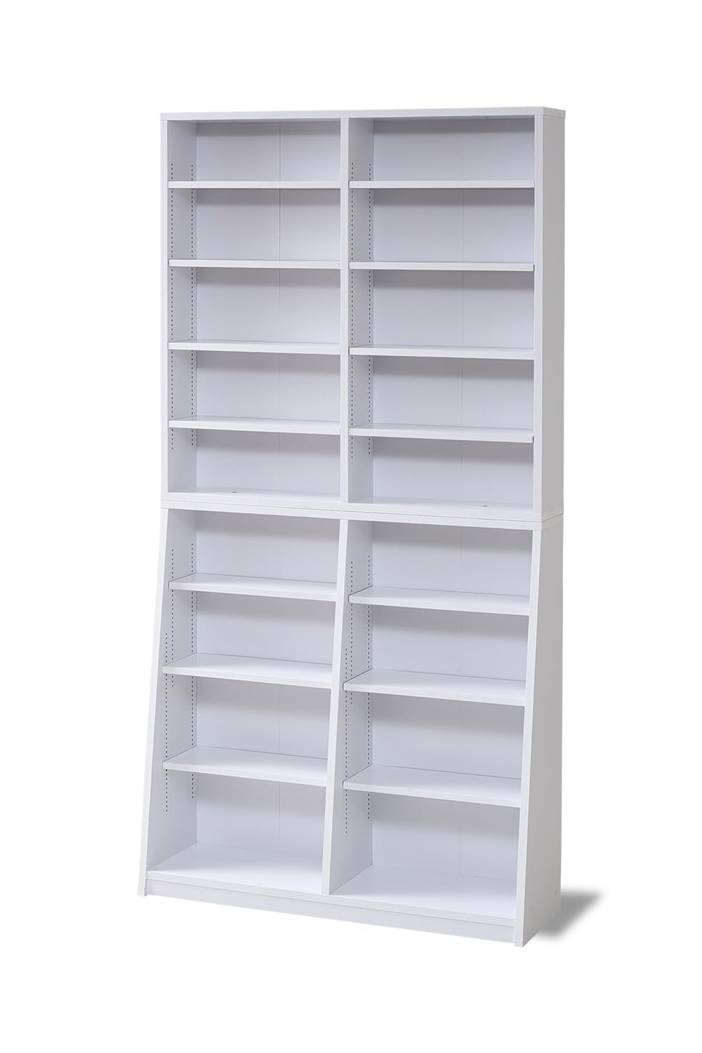 JKプラン 漫画 本棚 大容量 300冊 まんが マンガ 幅60 スリム (本棚革命) 棚板が1cmピッチ単位でムダなく可動 ホワイト 白 TSYHK0214WH