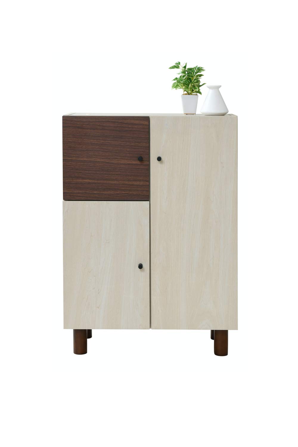 JKプラン キャビネット 扉付き 幅60 奥行30 ナチュラル おしゃれ 北欧モダン 木製 組み合わせ家具 サイドボード 収納家具 リビング リビング収納家具 本棚 FMB-0003-NADB