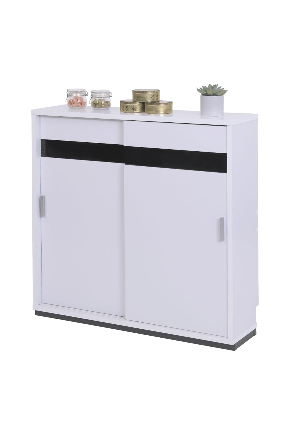 JKプラン 引き戸 収納 カウンター下 本棚 キャビネット 薄型 幅80 奥行22 高さ80 キッチン 棚 薄型 コンパクト コンセント ルーター すき間 ブラック ガラス ホワイト TSFRM0127WH