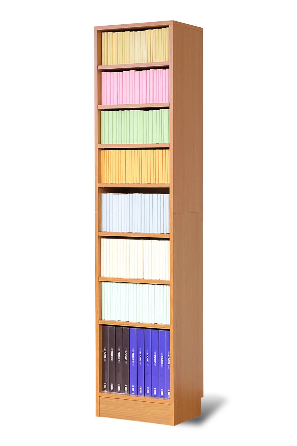 JKプラン 本棚 スリム a4 5段 約 幅 40 (本棚革命) 棚板が1cmピッチ単位でムダなく可動 高さ 180 ブラウン ナチュラル 茶色 TSFRM0106LB