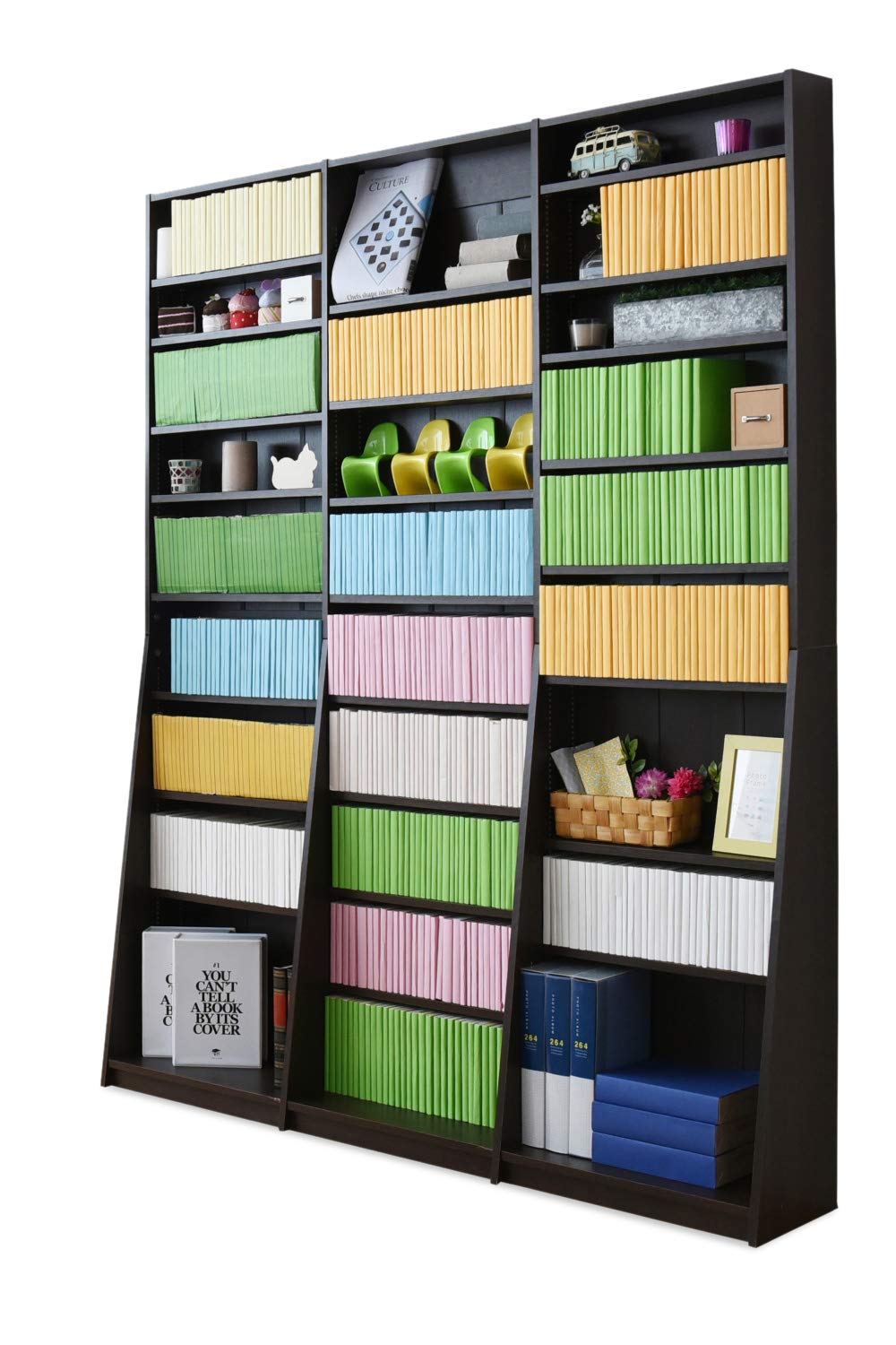 JKプラン 本棚 薄型 幅150 大容量 (本棚革命) 棚板が1cmピッチ単位でムダなく可動 ブラウン 茶色 TSFRM0011DB